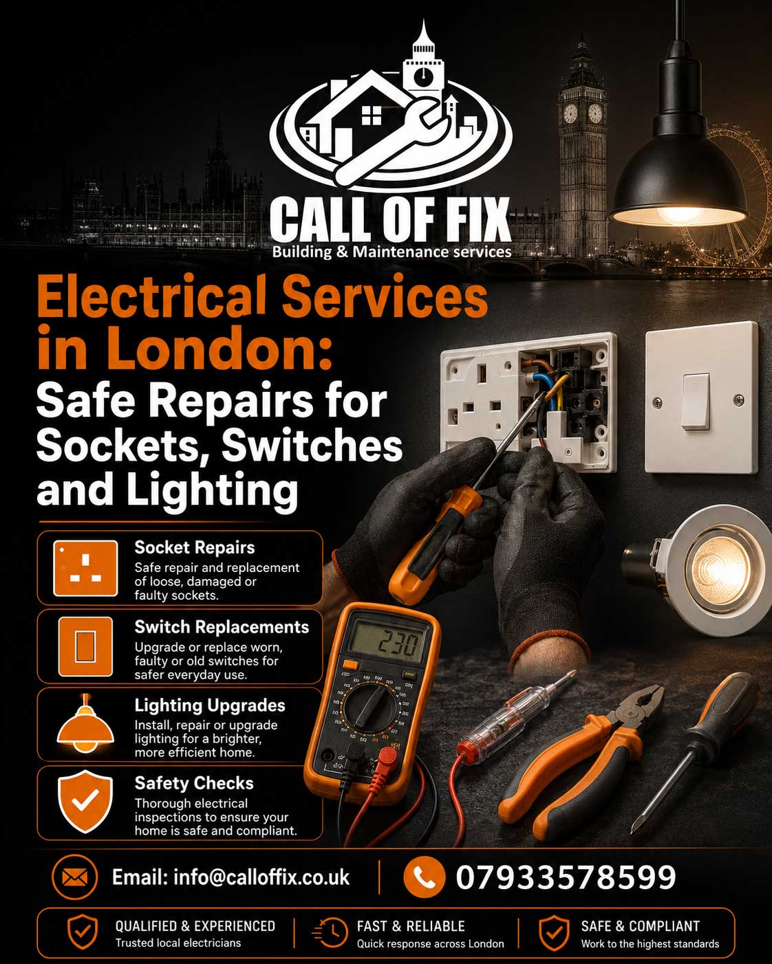 Electrical Services in London infographic by Call Of Fix