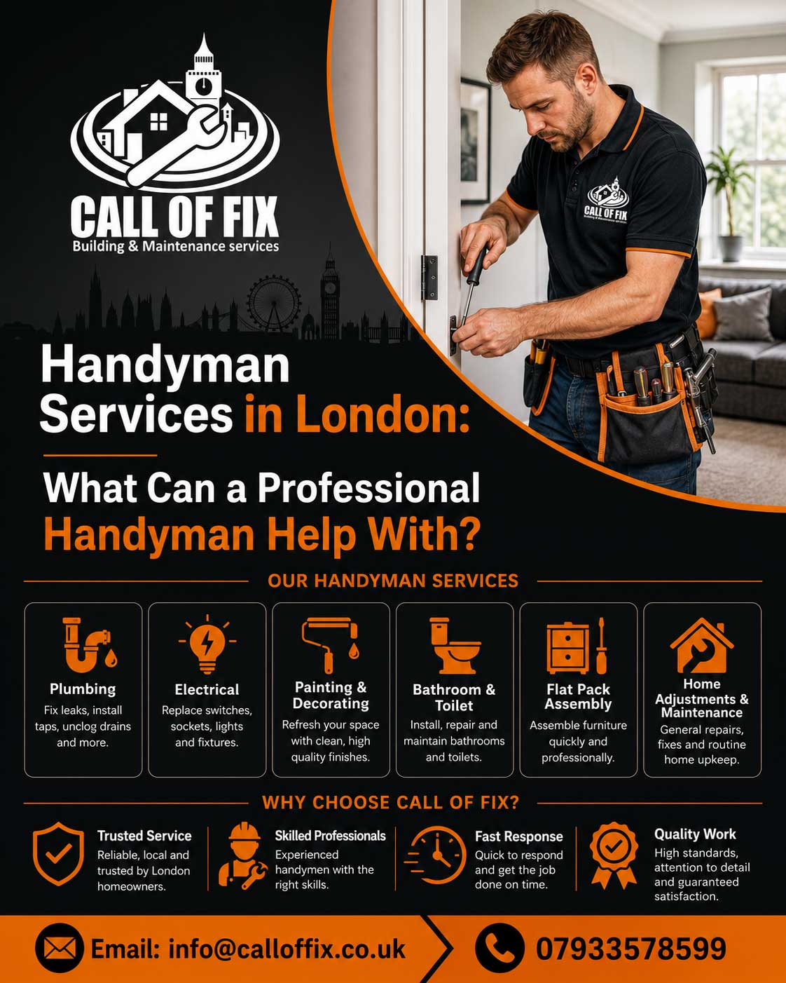 Handyman Services in London infographic by Call Of Fix